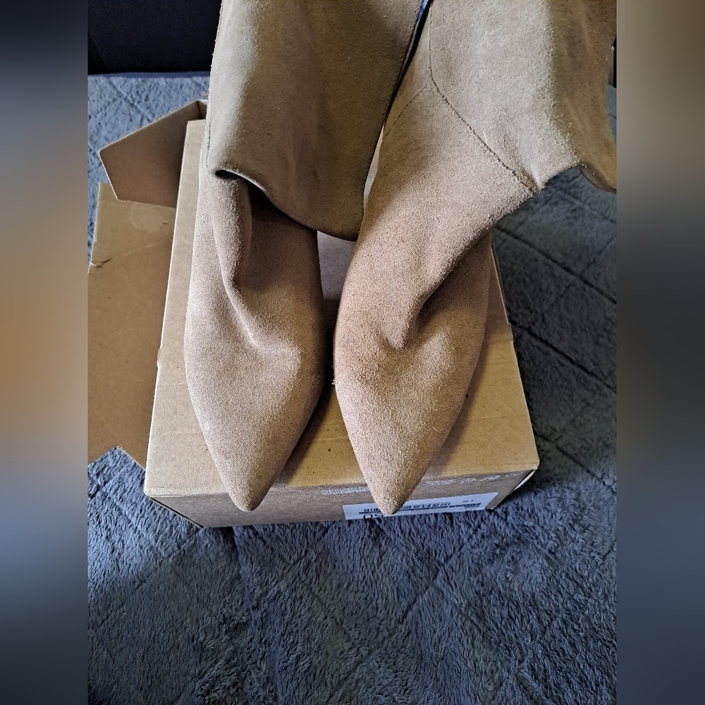 Zara Tan Leather/Suede Booties